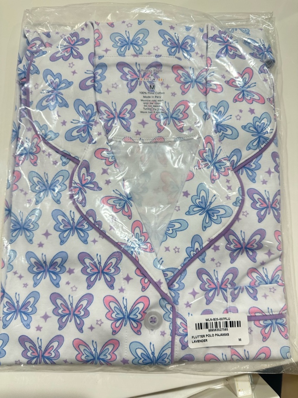 Roller Rabbit Flutter Polo Pajamas Set Lavender